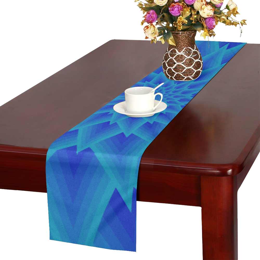 Royal blue night flower Table Runner 14x72 inch