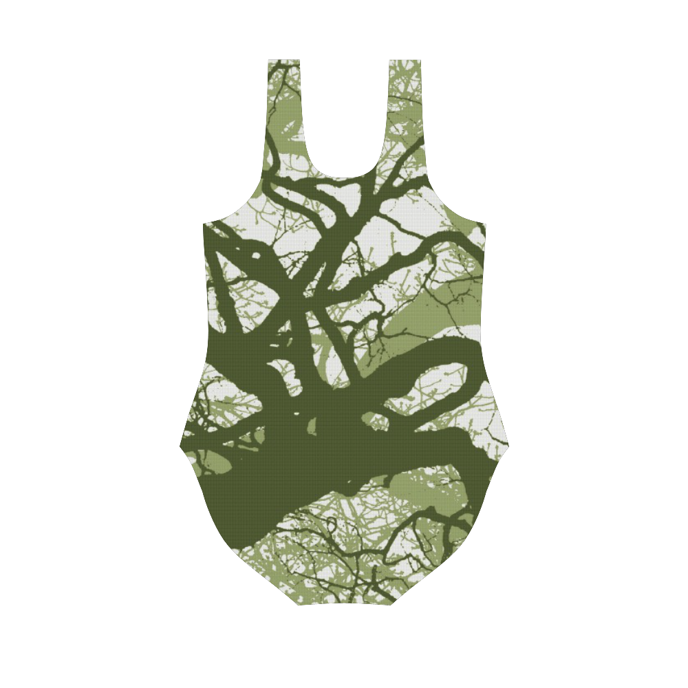 INTO THE FOREST 11 Vest One Piece Swimsuit (Model S04)