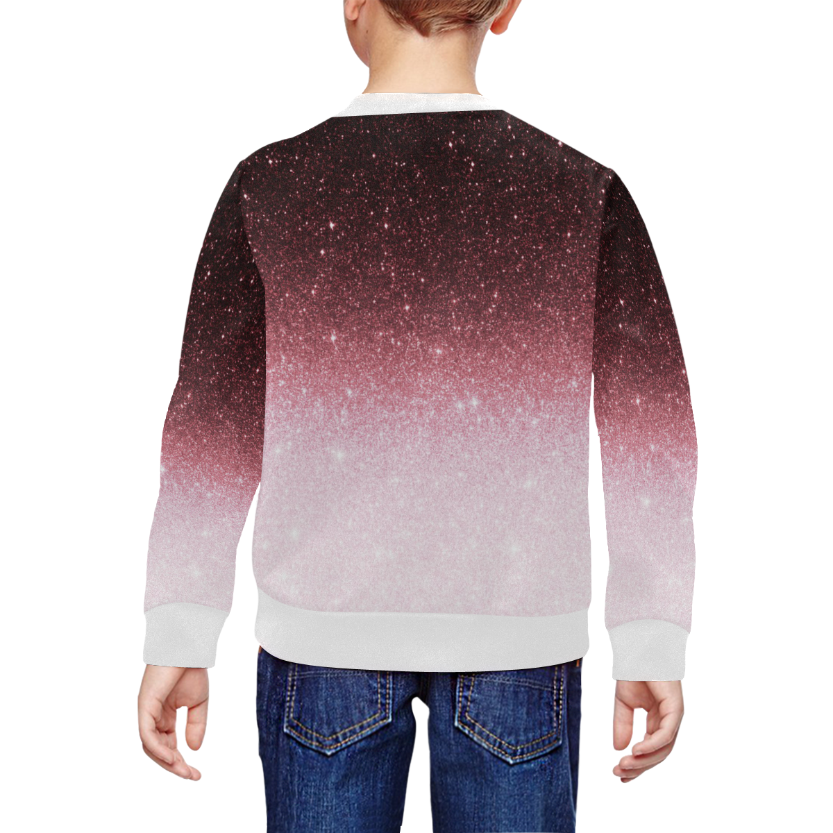 rose gold Glitter gradient All Over Print Crewneck Sweatshirt for Kids (Model H29)