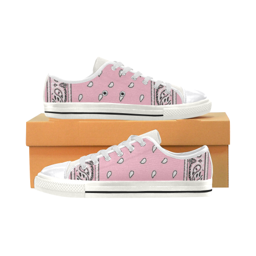 Pink Bandana Women's Classic Canvas Shoes (Model 018)