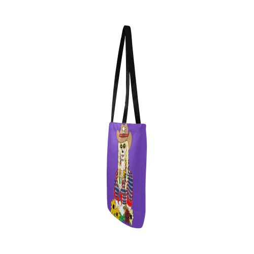 Cowgirl Sugar Skull Purple Reusable Shopping Bag Model 1660 (Two sides)