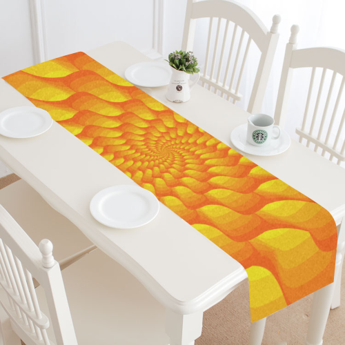 Orange spiral Table Runner 14x72 inch