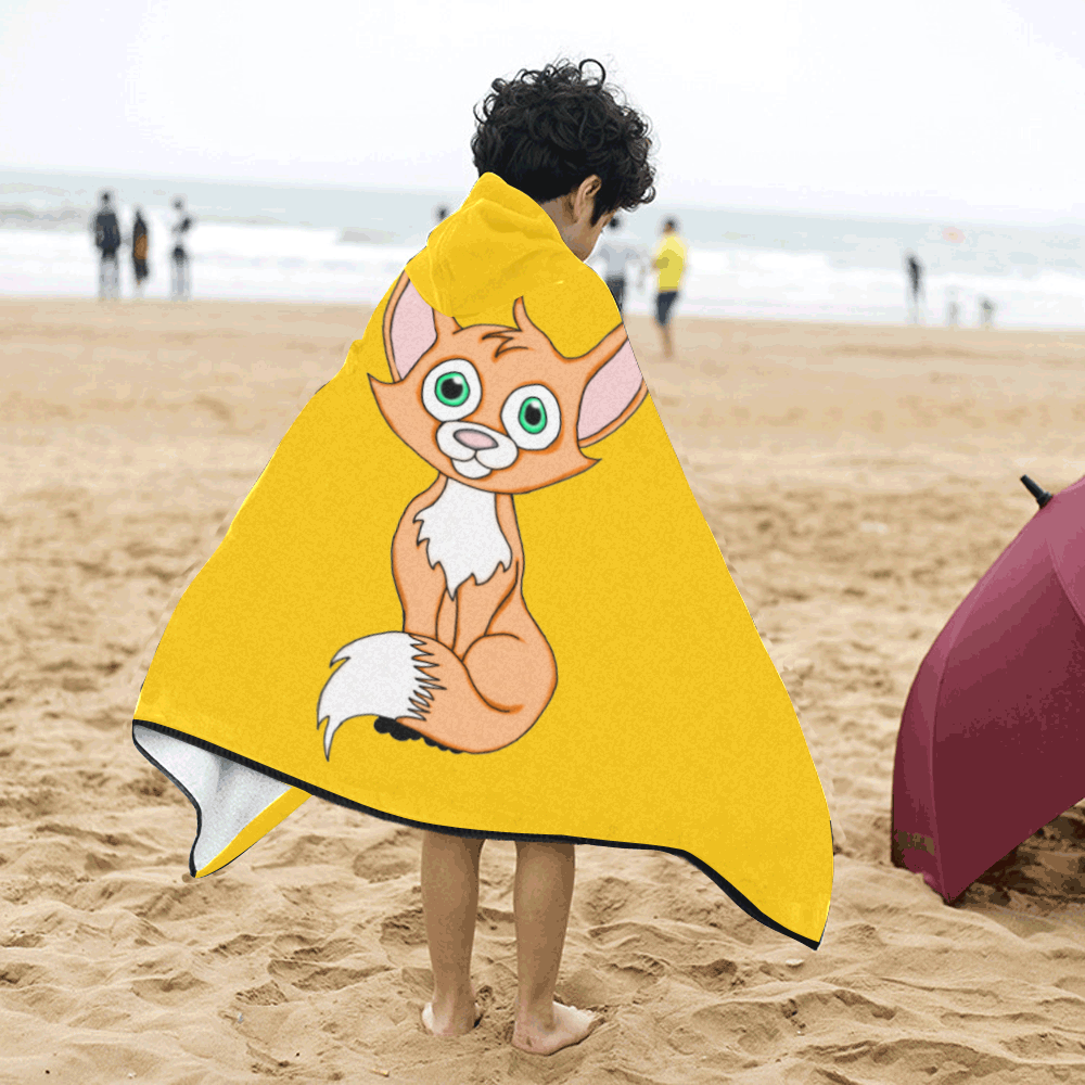 Foxy Roxy Yellow Kids' Hooded Bath Towels