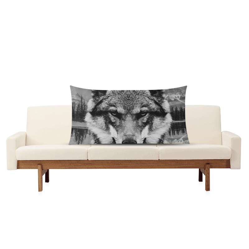 Wolf Animal Nature Rectangle Pillow Case 20"x36"(Twin Sides)