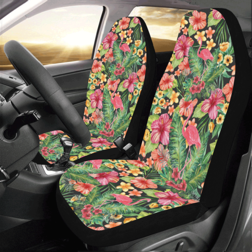Tropical Flamingo Flowers Car Seat Covers (Set of 2)