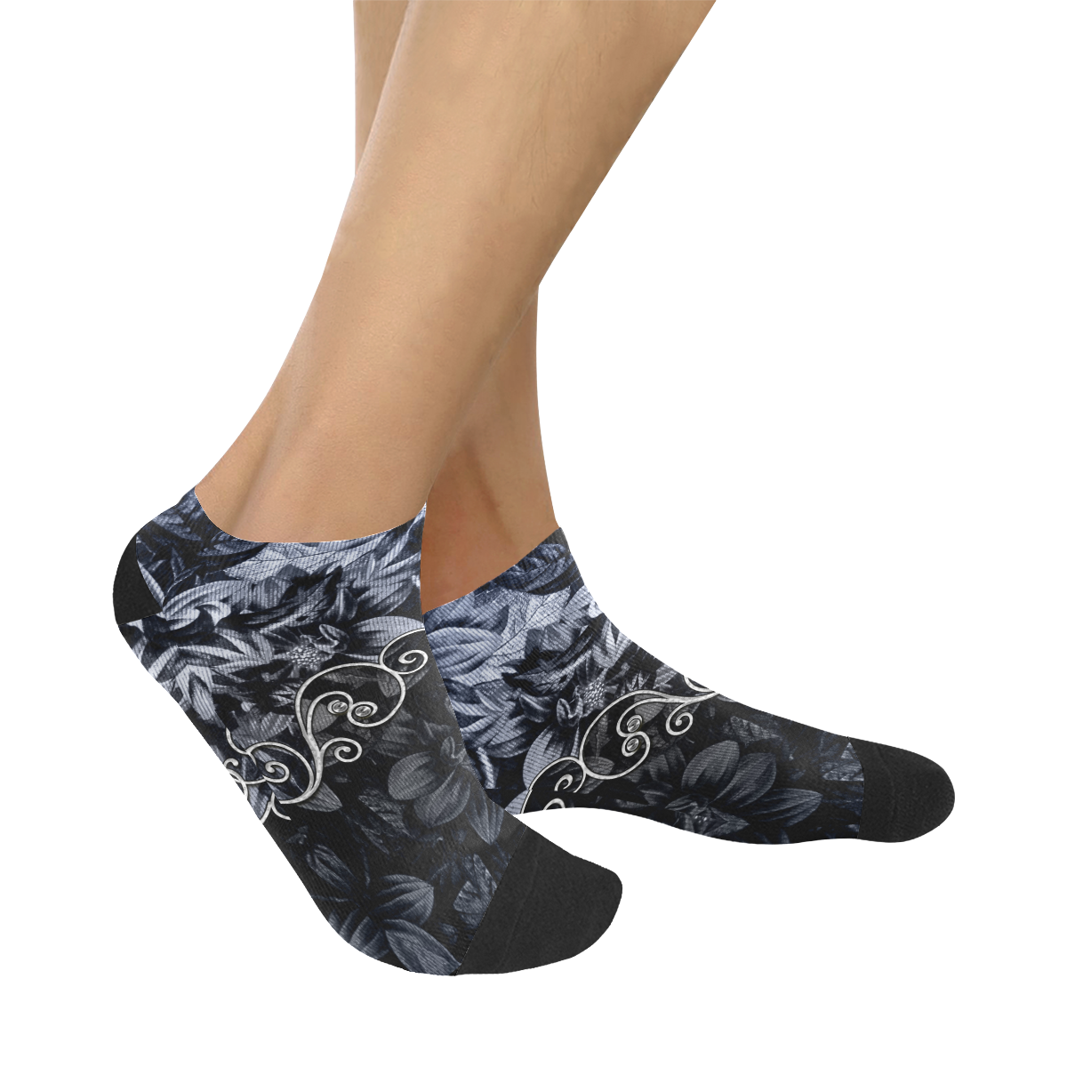 Flower power in blue Women's Ankle Socks