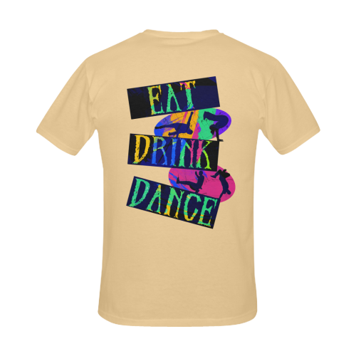 Break Dancing Colorful on Brown Men's Slim Fit T-shirt (Model T13)