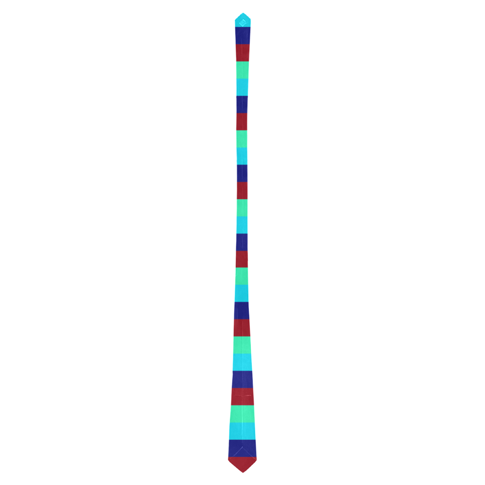 Caribbean Colorful Line Pattern Classic Necktie (Two Sides)