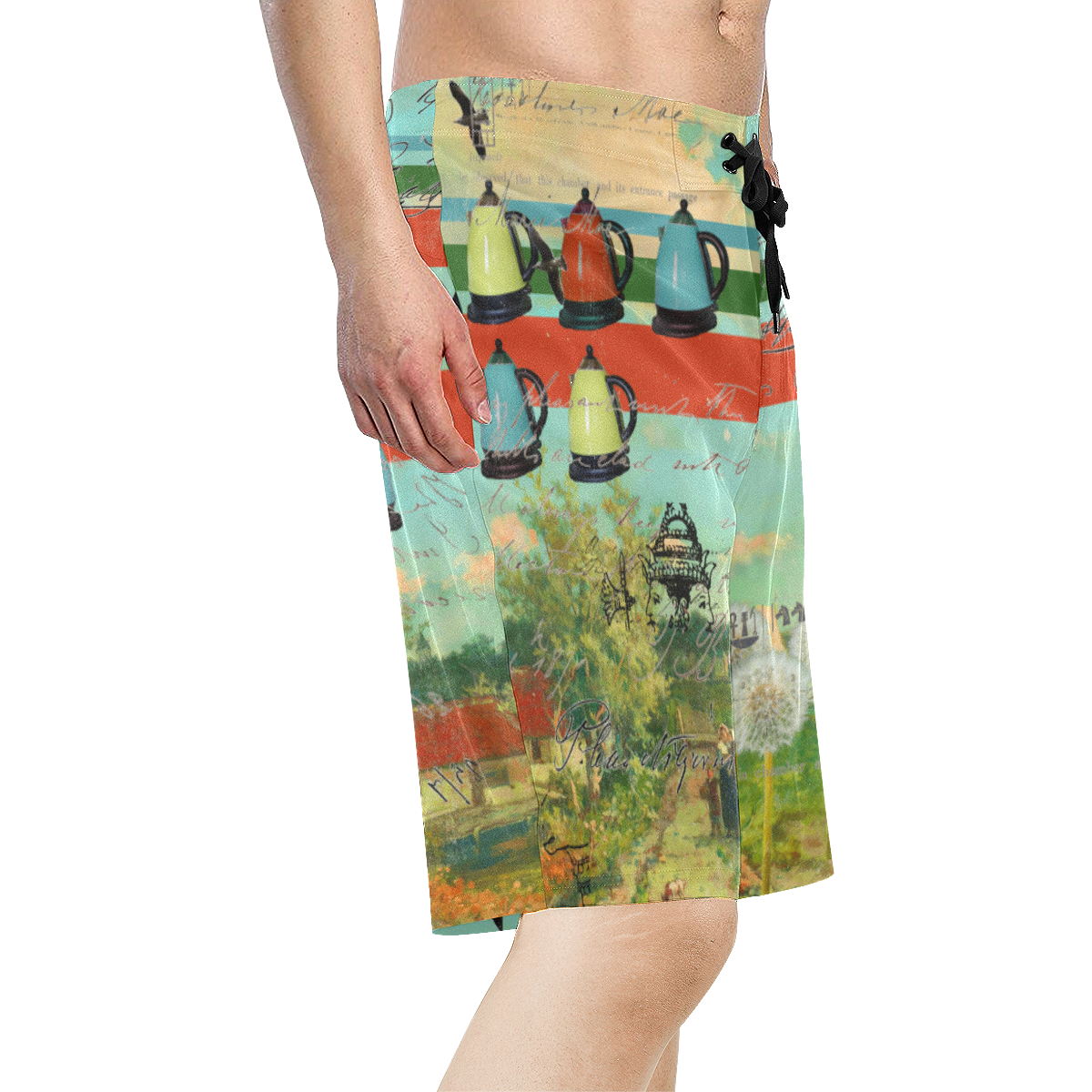 KITCHENWARES AND DANDELIONS Men's All Over Print Board Shorts (Model L16)