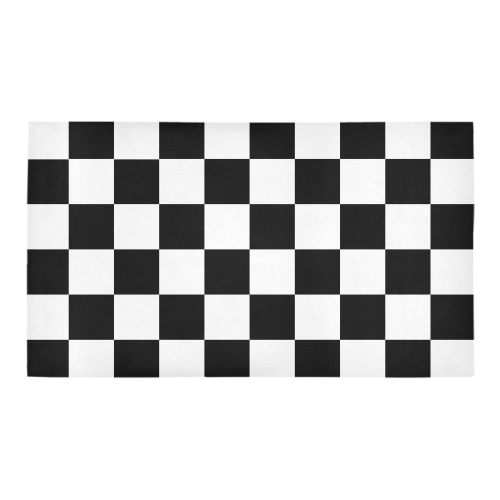 Black White Checkers Bath Rug 16''x 28''
