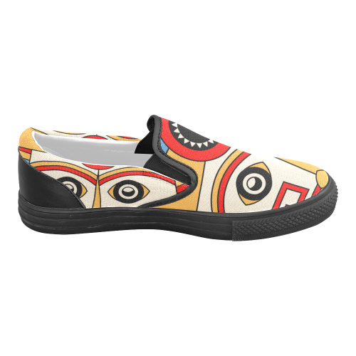 Aztec Religion Tribal Men's Slip-on Canvas Shoes (Model 019)