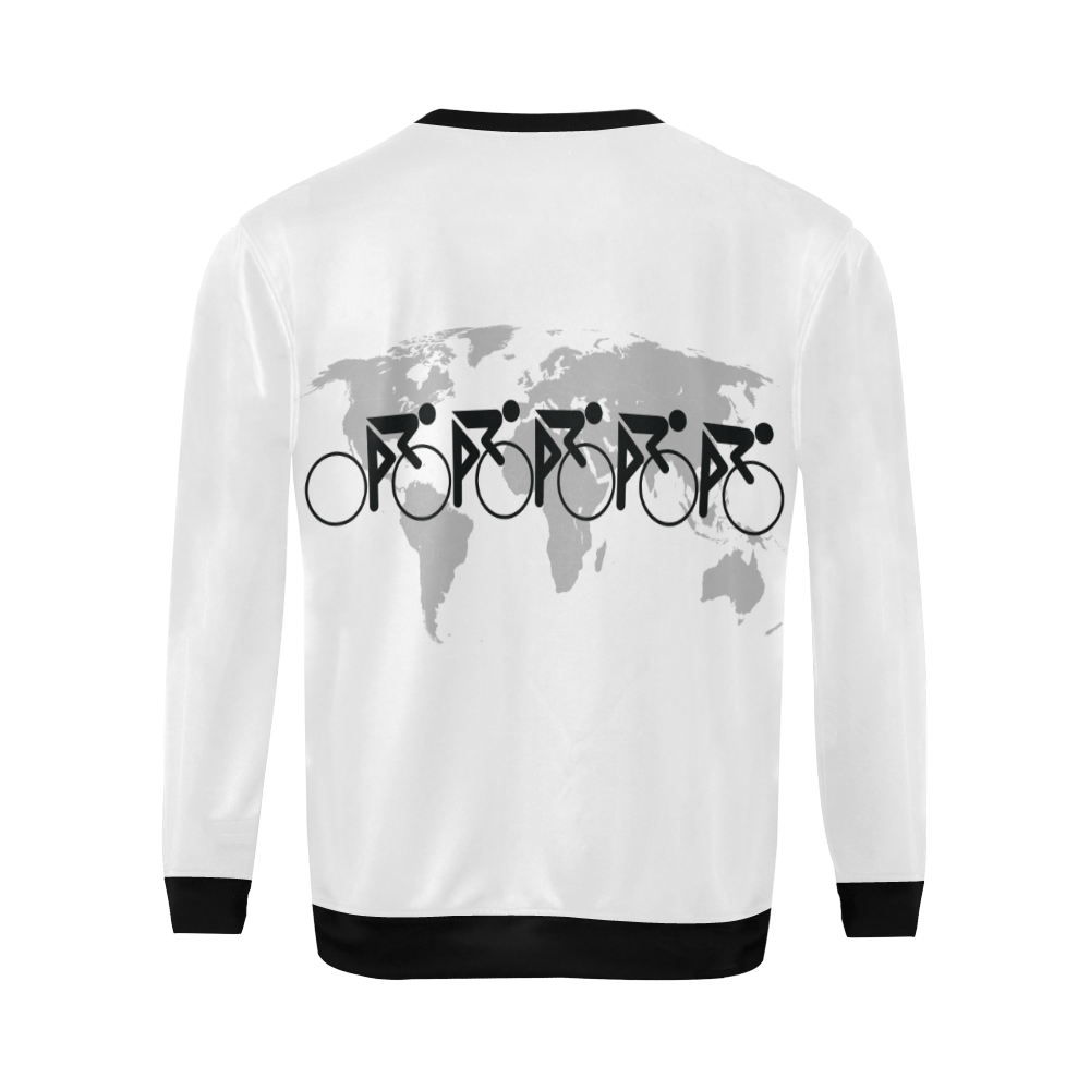 The Bicycle Race 3 Black All Over Print Crewneck Sweatshirt for Men (Model H18)