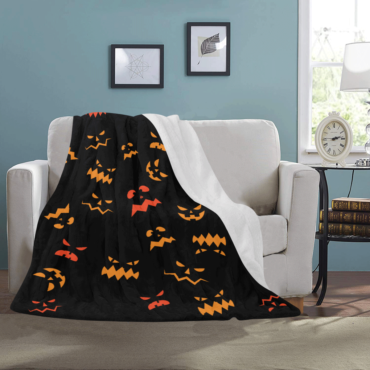 Pumpkin faces Ultra-Soft Micro Fleece Blanket 43''x56''