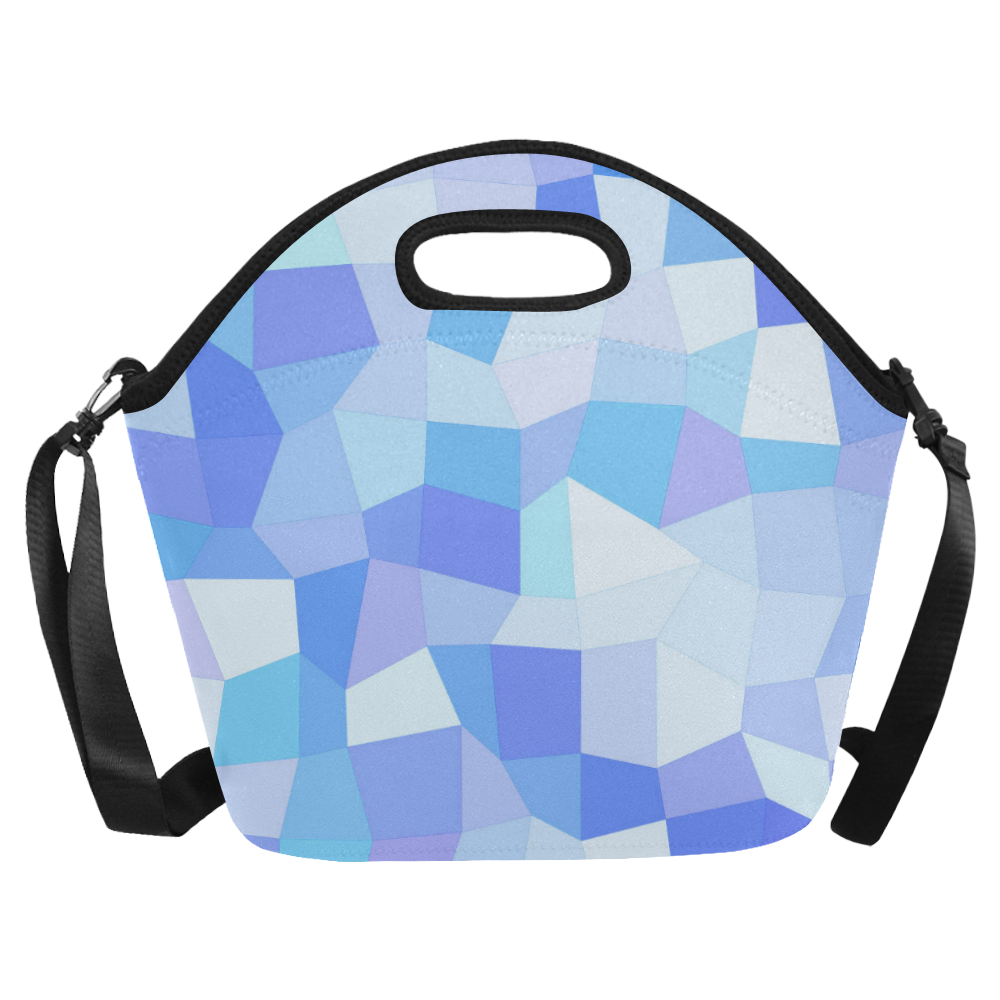 Bright Blues Mosaic Neoprene Lunch Bag/Large (Model 1669)