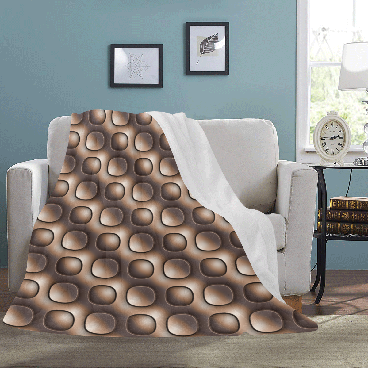 Brown glossy toned buttons Ultra-Soft Micro Fleece Blanket 54''x70''