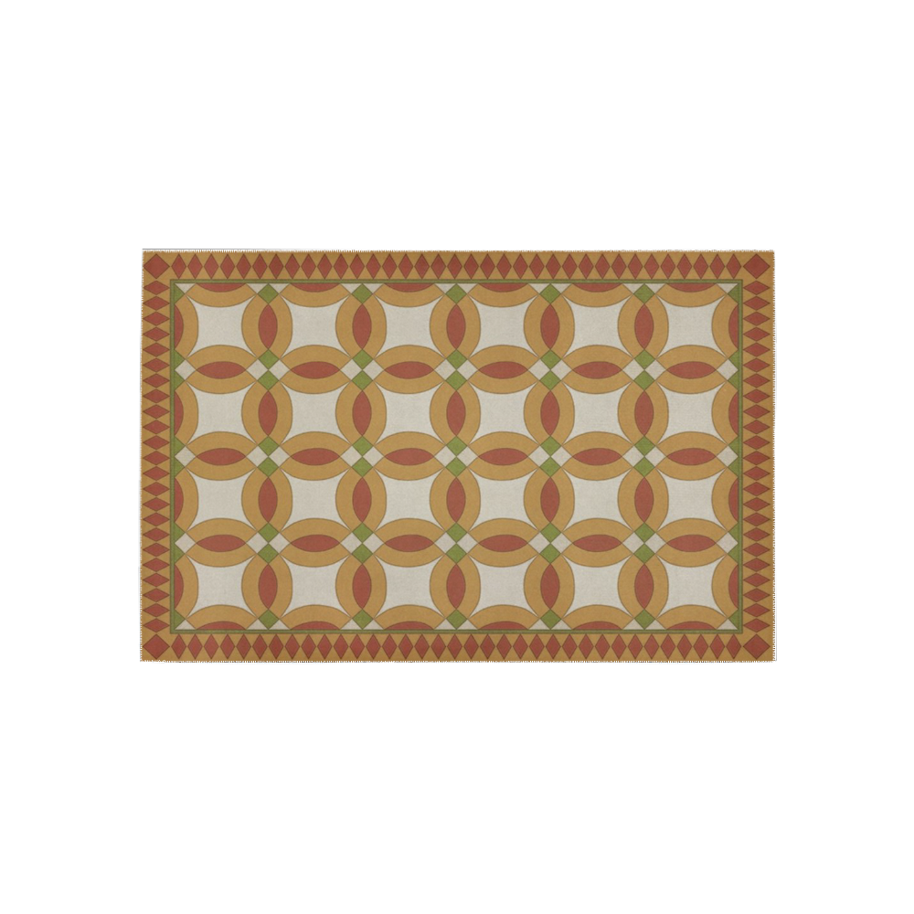 Ayumi Red, Yellow, Beige Celtic Ring Area Rug 5'x3'3''