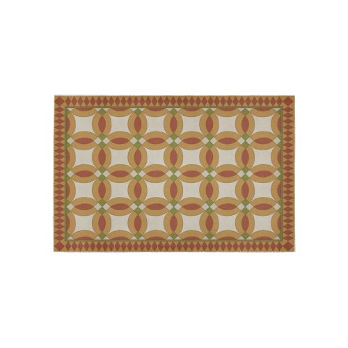 Ayumi Red, Yellow, Beige Celtic Ring Area Rug 5'x3'3''