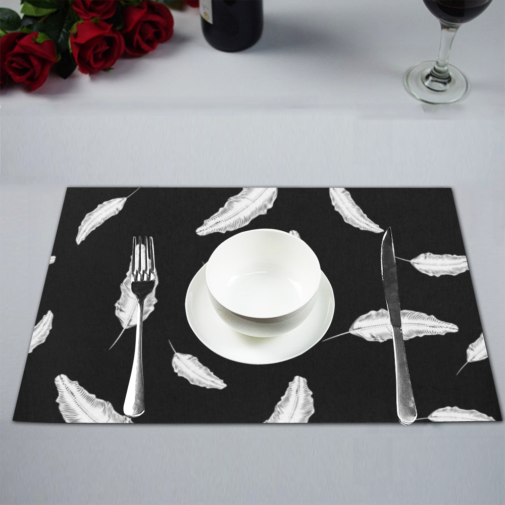 White Feathers Placemat 12’’ x 18’’ (Set of 4)