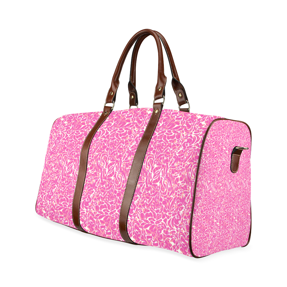 Pink Abstract Pattern Waterproof Travel Bag/Small (Model 1639)