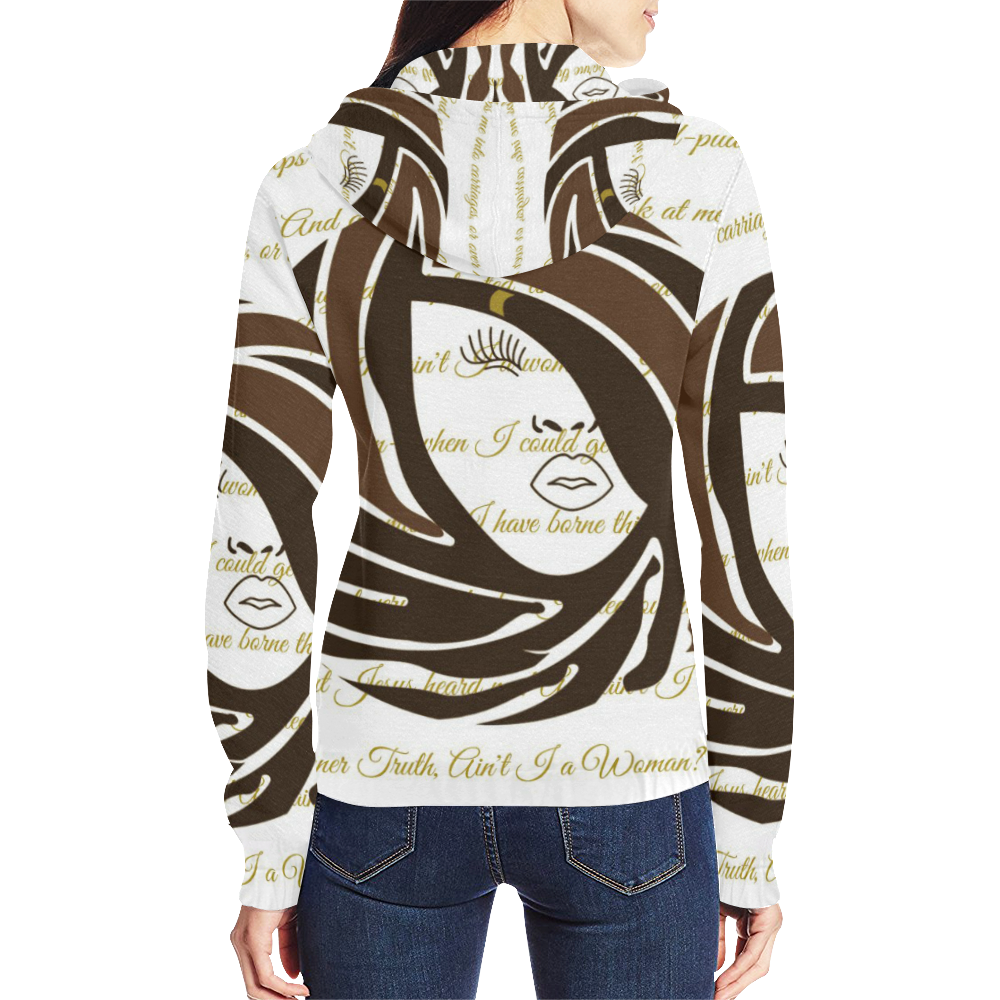 All Woman All Time Sojourner Truth All Over Print Full Zip Hoodie for Women (Model H14)
