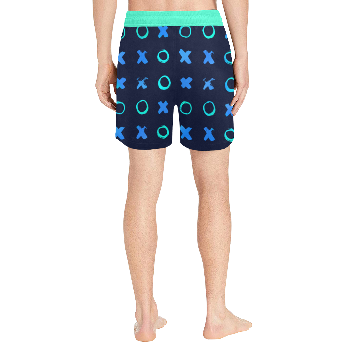 Xs and Os Swim Trunks Men's Mid-Length Swim Shorts (Model L39)