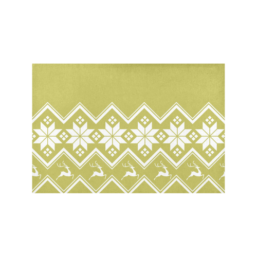 Christmas Reindeer Snowflake Gold Placemat 12’’ x 18’’ (Set of 4)