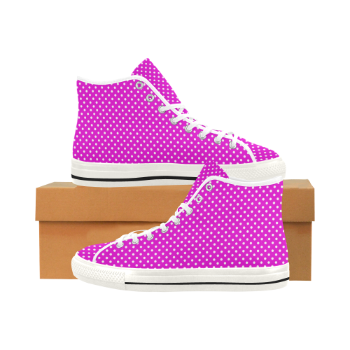 Pink polka dots Vancouver H Women's Canvas Shoes (1013-1)