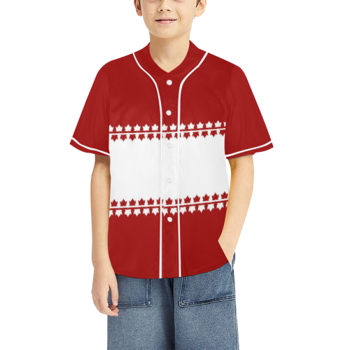 Canada Baseball Jerseys Kid's Canada All Over Print Baseball Jersey for Kids (Model T50)