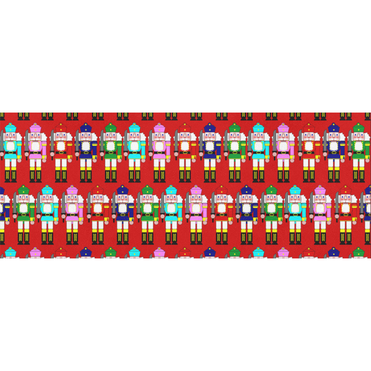 Christmas Nutcracker Toy Soldiers on Red Gift Wrapping Paper 58"x 23" (1 Roll)