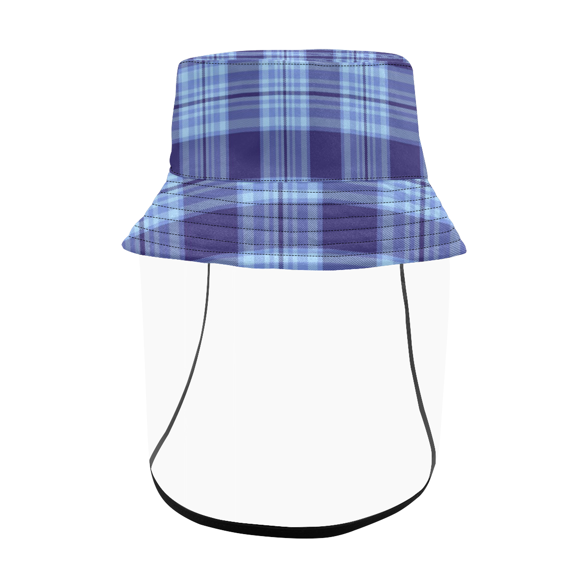 STRIPES LIGHT BLUE Men's Bucket Hat (Detachable Face Shield)