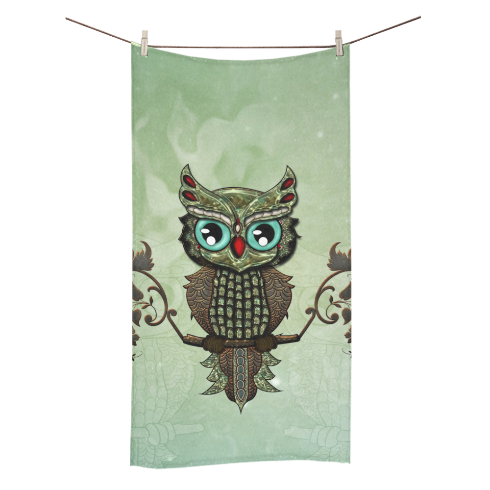 Wonderful owl, diamonds Bath Towel 30"x56"