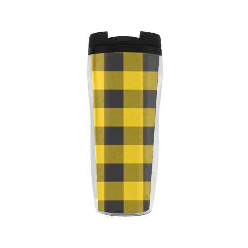 yellow  black plaid Reusable Coffee Cup (11.8oz)