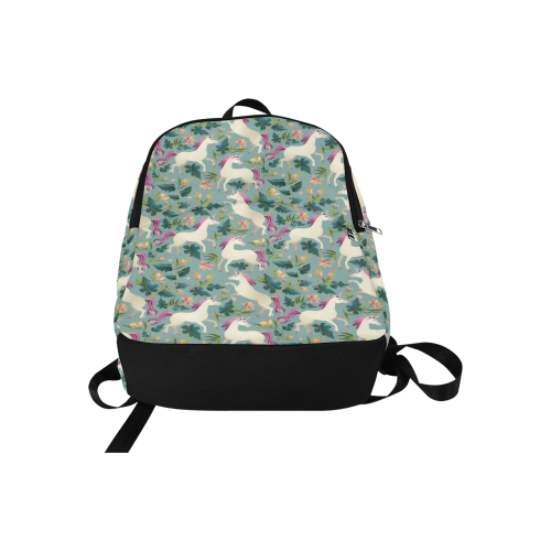 Floral Unicorn Pattern Fabric Backpack for Adult (Model 1659)
