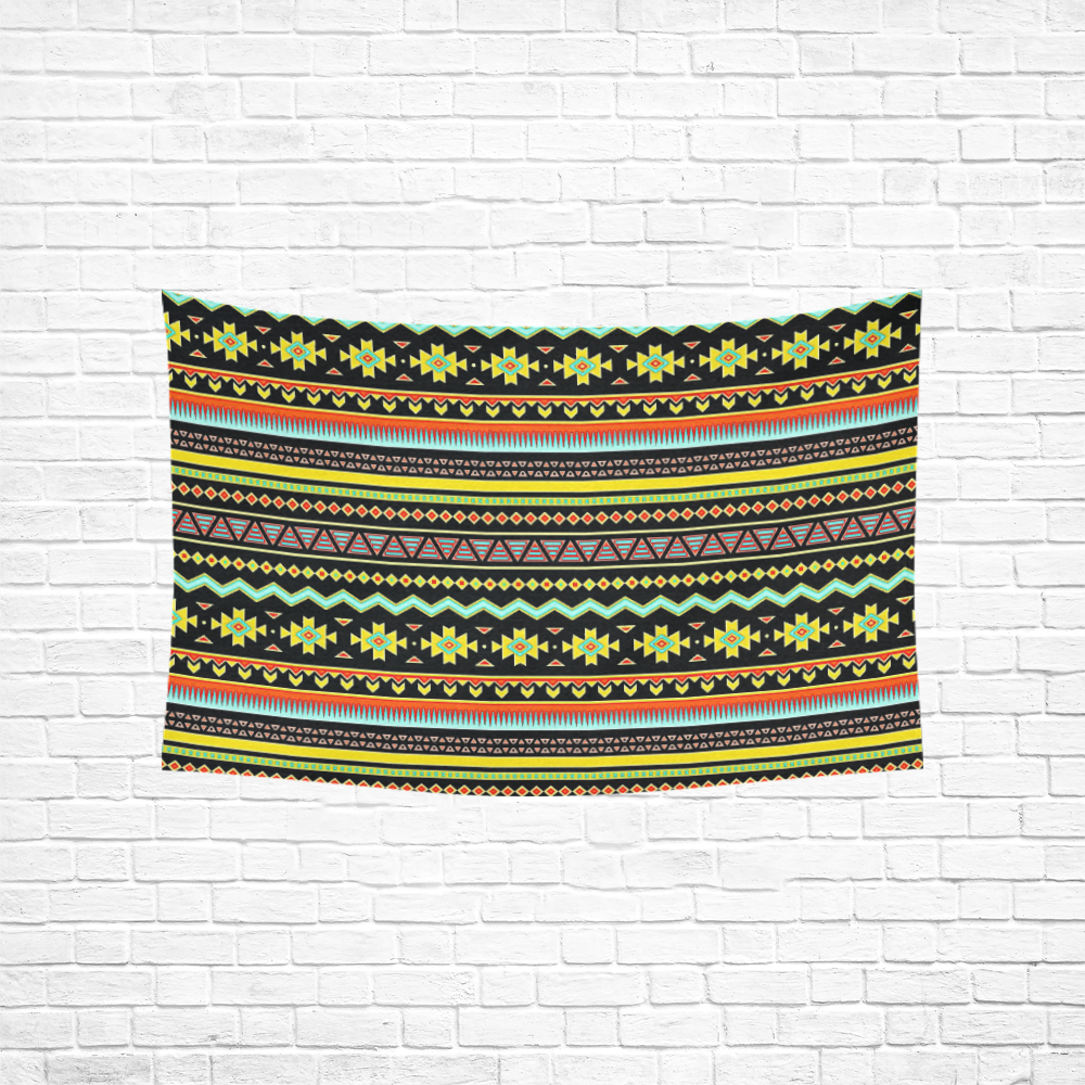 bright tribal Cotton Linen Wall Tapestry 60"x 40"