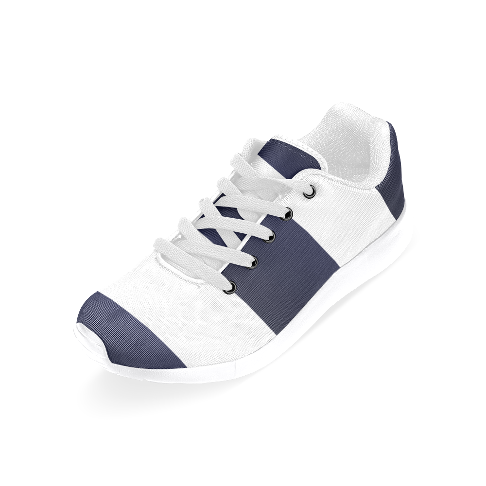 Blue White Stripes Women’s Running Shoes (Model 020)