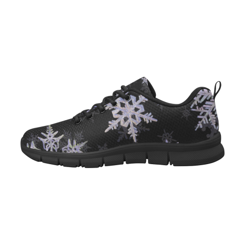 Snowflakes Blue Purple Women's Breathable Running Shoes (Model 055)