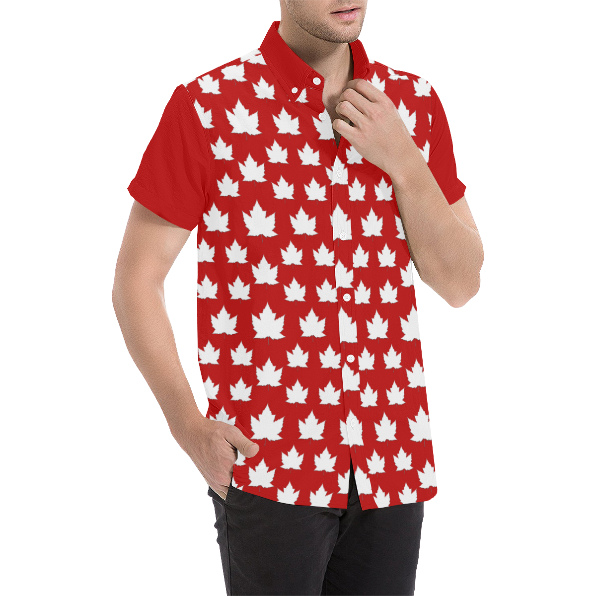 Cute Canada Shirts Plus Size Men's All Over Print Short Sleeve Shirt/Large Size (Model T53)