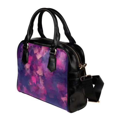 purple pink magenta cubism #modern Shoulder Handbag (Model 1634)