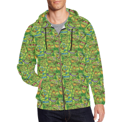 Teenage Mutant Ninja Turtles (TMNT) All Over Print Full Zip Hoodie for Men (Model H14)