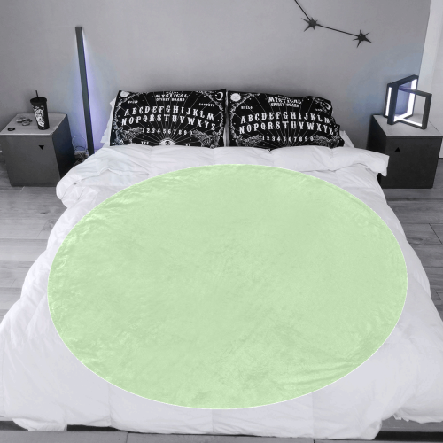 color tea green Circular Ultra-Soft Micro Fleece Blanket 60"