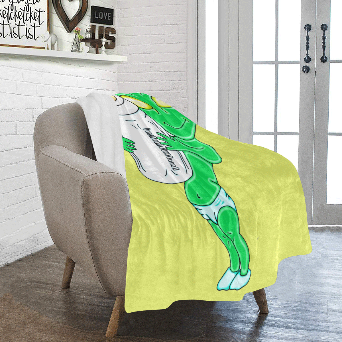 Alien Baby Boy Yellow Ultra-Soft Micro Fleece Blanket 40"x50"