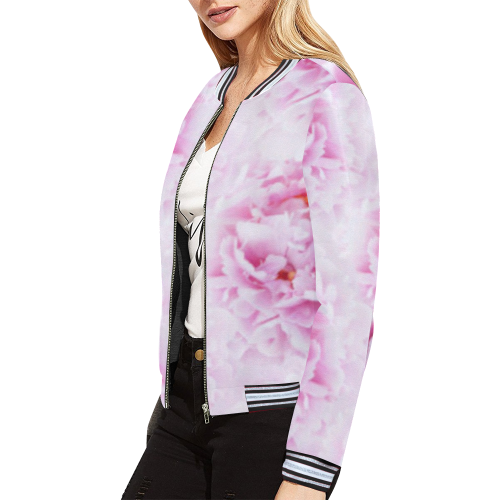 pinkyflowers All Over Print Bomber Jacket for Women (Model H21)
