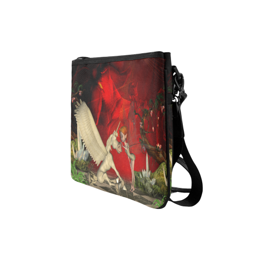 Cute little fairy and pegasus Slim Clutch Bag (Model 1668)