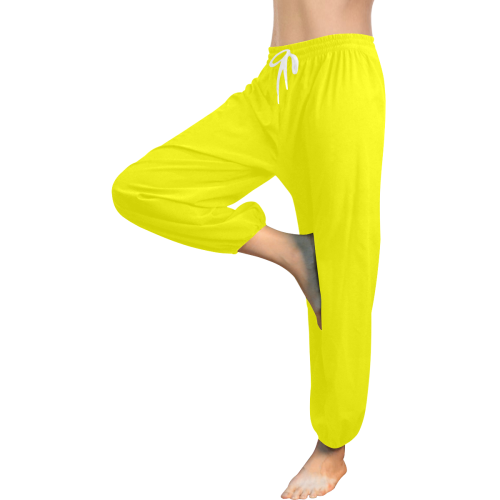 color yellow Women's All Over Print Harem Pants (Model L18)