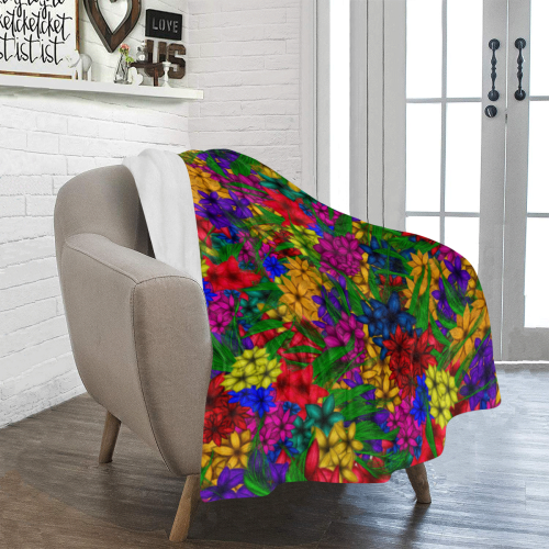 Flower Power Ultra-Soft Micro Fleece Blanket 40"x50"