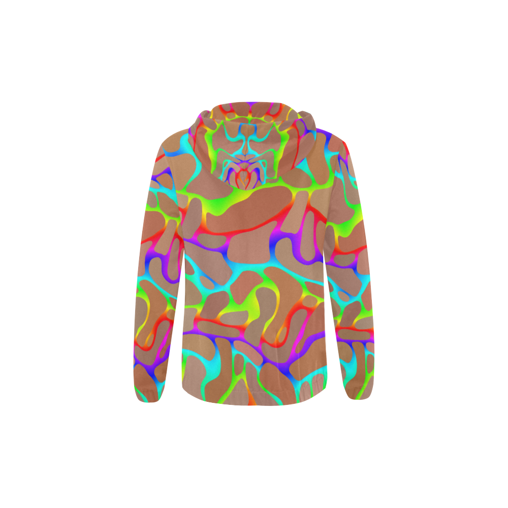 Colorful wavy shapes All Over Print Full Zip Hoodie for Kid (Model H14)
