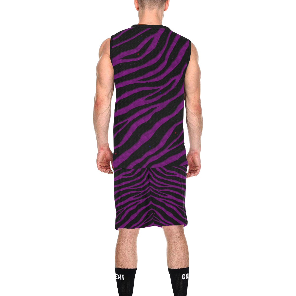 Ripped SpaceTime Stripes - Purple All Over Print Basketball Uniform