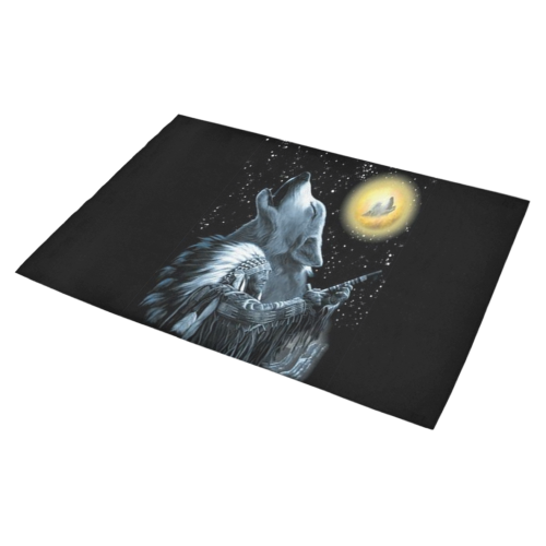 Embrace The Wolf Spirit Azalea Doormat 30" x 18" (Sponge Material)