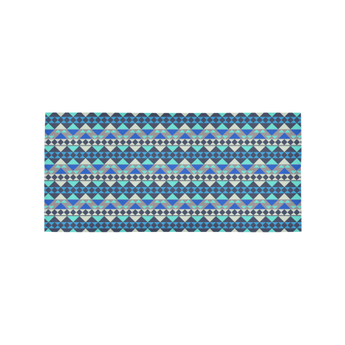 Mayan Pattern Blue Area Rug 7'x3'3''