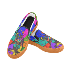 Awesome Baphomet Popart Slip-on Canvas Shoes for Men/Large Size (Model 019)